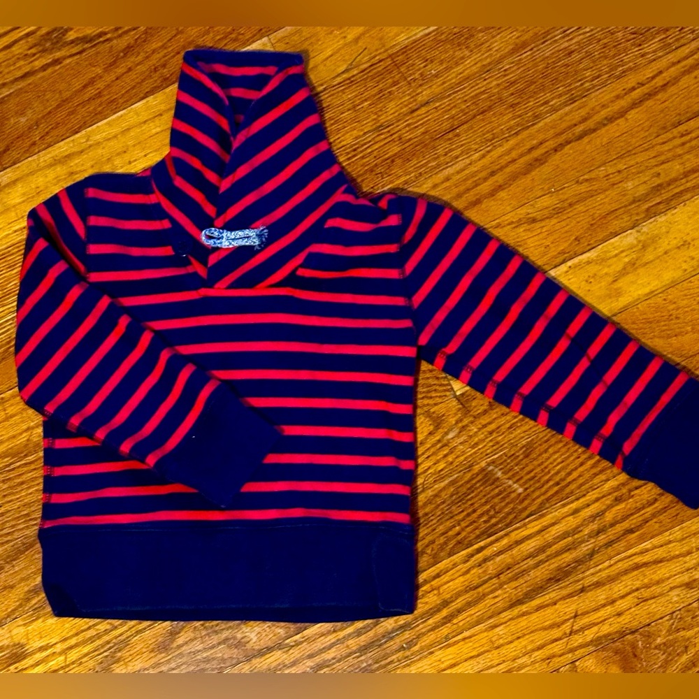 Crewcuts Shall Collar Striped Pullover
